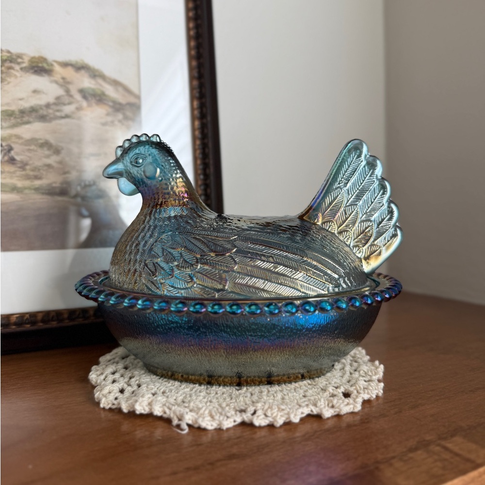Indiana Iridescent Blue Hen on Nest!